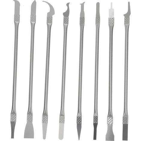 8 Pièces Téléphones Intelligents Outil De Voiture Outils De Suppression D'autocollants Outil De Retrait De Joint Autocollants Automobiles Spatule en Métal Rasoir Téléphone Portable (1/5)