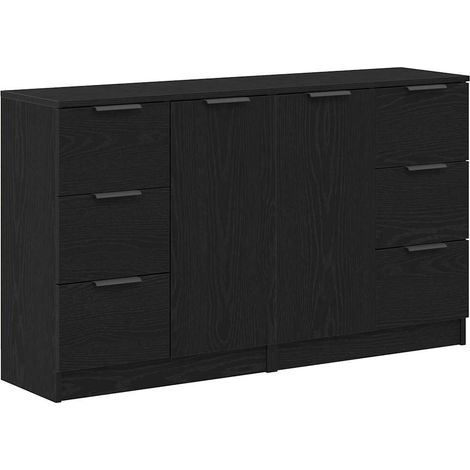 Maison Exclusive - Credenza Rovere Nero 120 x 30 x 70 cm Legno multistrato
