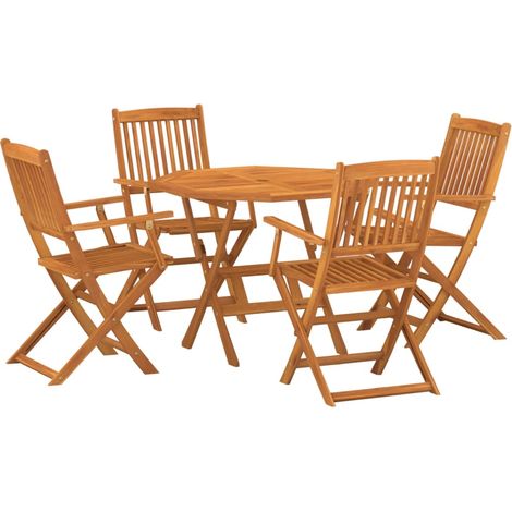 Ensemble à manger de jardin 5 pcs Bois d'acacia solide vidaXL (1/5)