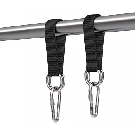 Swing Mount, Hammock Mount, 2 x 30 cm, Hammock Straps with 2 Heavy Carabiners and Rings, Polyester Straps for Tree Swing Hanging, Hanging Chair (1/5)