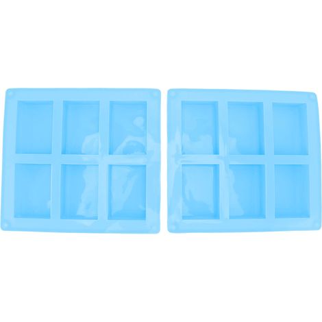 Wiederverwendbare, hitzebeständige Silikonform mit 6 Mulden für Seifen, Kuchen und Muffins – 2er-Set, Blau (1/5)
