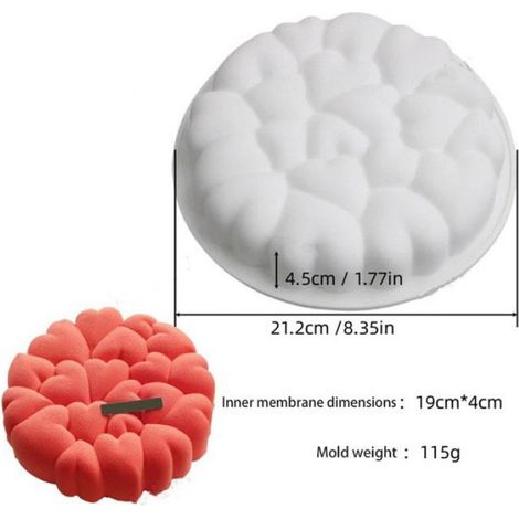 Moule Silicone Coeur, Patisserie Coeur, Moule Gateau Coeur, Antiadhésif & Réutilisable Accessoires de Cuisine Cadeau DIY (1/5)