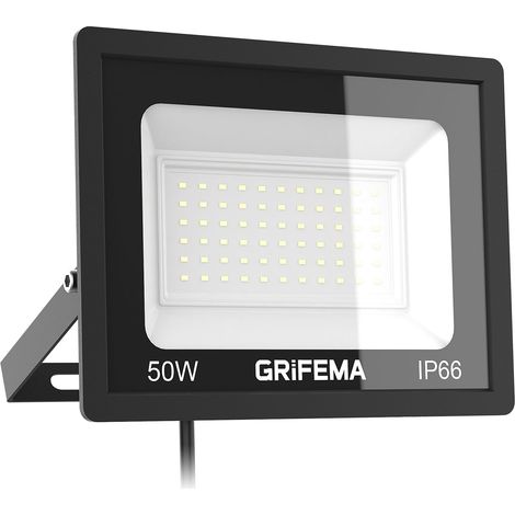 Projecteur LED Extérieur 50W, 5500LM, 6500K Blanc Froid, IP66 Étanche, Économie d'Énergie, Installation Flexible pour Jardin, Terrasse et Sécurité, Sans Prise (1/4)