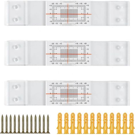 Kit De 3 Jaques De Fissure Mur En Acrylique Transparent Outil De Surveillance Avec Vis Et Chevilles Réglette De Mesure Pour Contrôle D'Évolution Des Fissures Jauge Carburant