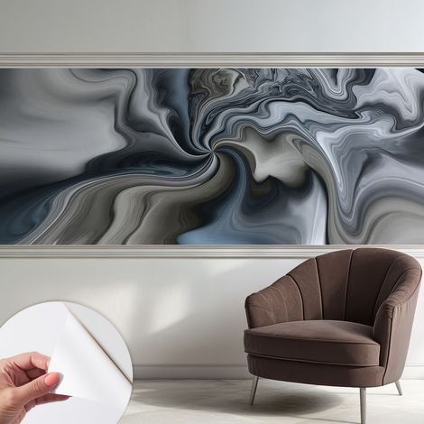 Papier peint adhésif décoratif avec colle pour salon chambre et bureau Installation rapide Nuages tourbillonnants 250x104 cm (1/5)
