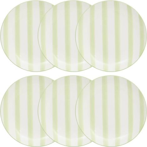 Lot de 6 Assiettes à Dessert "Charlie" 19cm Vert (1/4)