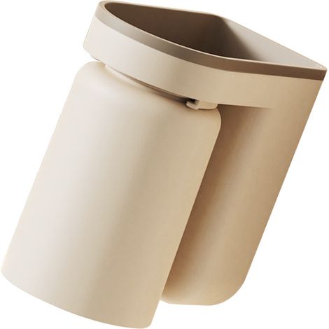 Porte-brosse à dents mural sans perçage avec égouttoir et gobelets pour salle de bain beige (1/5)