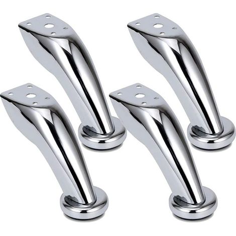 4 pièces pieds de meubles en acier inoxydable, chromés, pieds de canapé-lit, adaptés au canapé, chaise, tabouret, armoire (1/5)