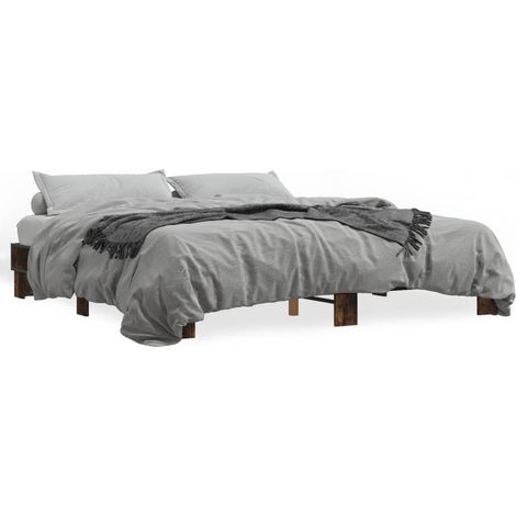 Maison Exclusive - Bettgestell Räuchereiche 200x200 cm Holzwerkst