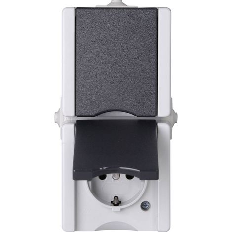 Prise de courant pour milieu humide KOPP proAQA 947556008, double, verticale, gris (1/2)