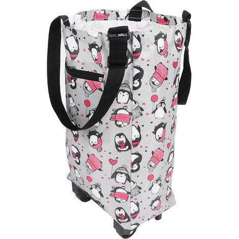 Chariot de courses pliable, caddie portable avec sac, chariot de marché pour personnes âgées, poussette de courses pliable pour extérieur, sac à roulettes ménager (1/5)