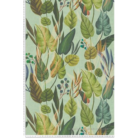 Papier peint intissé Palmiers & Feuilles Vert - 10,05 x 0,53 m (1/3)