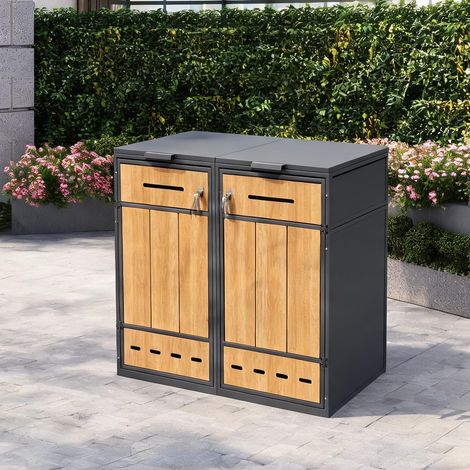 Acier avec finition classique grise cache-poubelles extérieur (1/5)