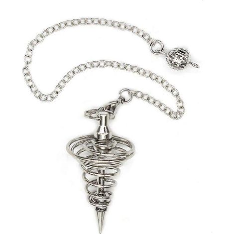 Chaîne de pendule en métal pour divination, pendule de guérison Reiki, amulette spirituelle, pointe en spirale, bijou de yoga, outil de radiesthésie. (1/4)