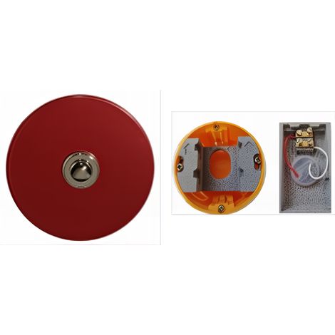 Sonnette filaire rond acier rouge boite d'encastrement (1/3)