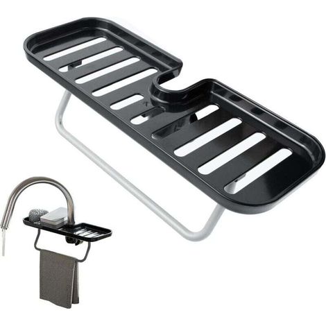 2 Pack Kitchen Sink Hanging Sponge Holder - No-drill installation, suitable for kitchen and bathroom sinks, can hold sponges and brushes. (1/4)