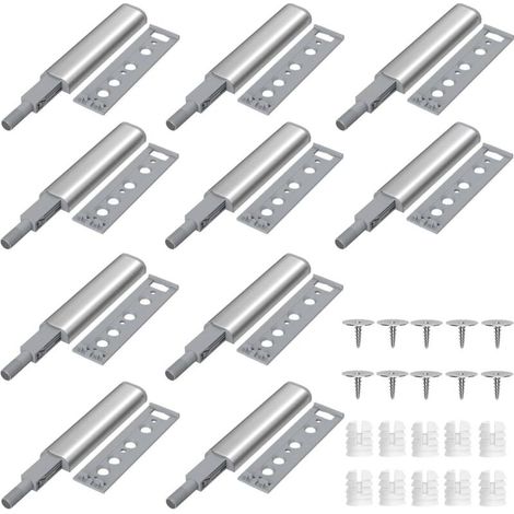 Poussoir Porte Placard - Acier Inoxydable 304 - Pour Armoires Cuisine Tiroirs Meubles - 10 Pièces (1/5)