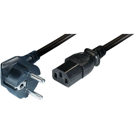 Alimentazione  cavo spina cee 7/7, angolato - jack iec 320 c13, 0,5 m, h05v v-f 3x 0,75 mm²