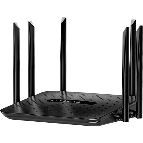 Routeur Wifi - Routeur Dual Band 2,4 GHz et 5 GHz AC1200 - 3 Ports Ethernet Gigabit - 6 Antennes Externes - Pour Maison Bureau Jeux - 1 Pièce