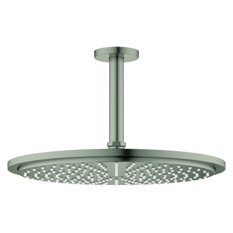 GROHE Kopfbrauseset Rainshower Cosmopolitan 310 100739, 1 Strahlart, Metall-Kopfbrause (27 478), Deckenauslass 142 mm, Maximaler Durchfluss (bei 3 bar): 8 l/min, satin steel