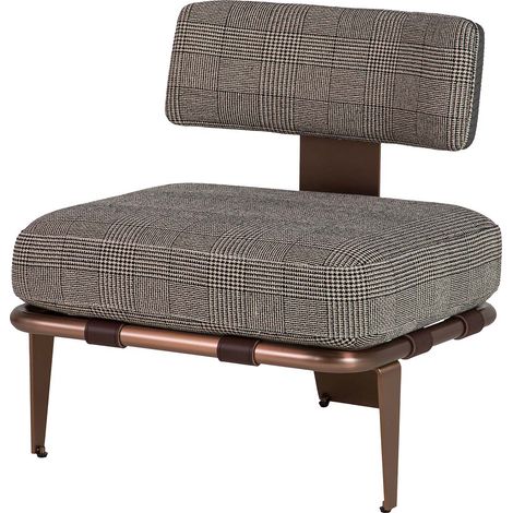 Fauteuil Boise en cuir et acier inoxydable 65 x 65 x 72 cm