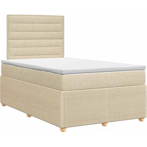 Maison Exclusive - Letto box spring con materasso Crema 120 x 190 cm Tessuto (1/5)