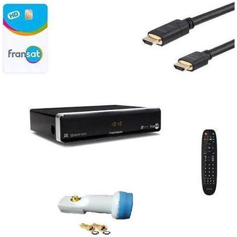 Récepteur STRONG SRT 7407 - Décodeur TNT Satellite Camping Car + Carte Fransat +Cable HDMi + LNB HD ME