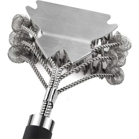 1 Brosse à Gril, Acier Inoxydable, Sans Poils, Grattoir Large, Flexible, Pour Barbecue Gaz Charbon (1/5)