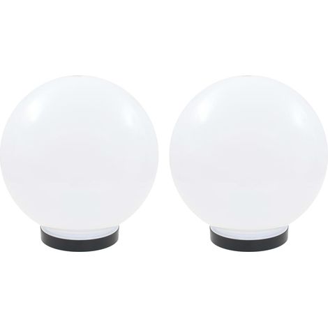 LED Bowl Lamps 2 pcs Spherical 25 cm PMMA vidaXL