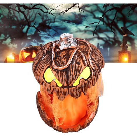 Sprachaktivierter dekorativer Halloween-Kürbiskopf, 20 cm