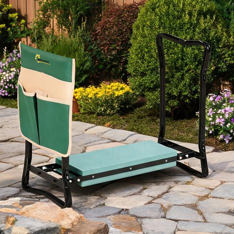 Agenouilloir de jardin pliable 58 x 28 x 49 cm avec coussin et (1/5)