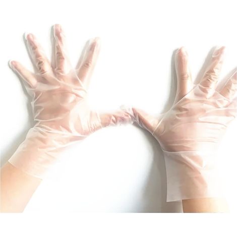 Gants jetables en vinyle transparent, taille M, sans latex, sans poudre, gants d'examen/médicaux, pour la préparation des aliments, la cuisine, le nettoyage, boîte de 100 (1/5)