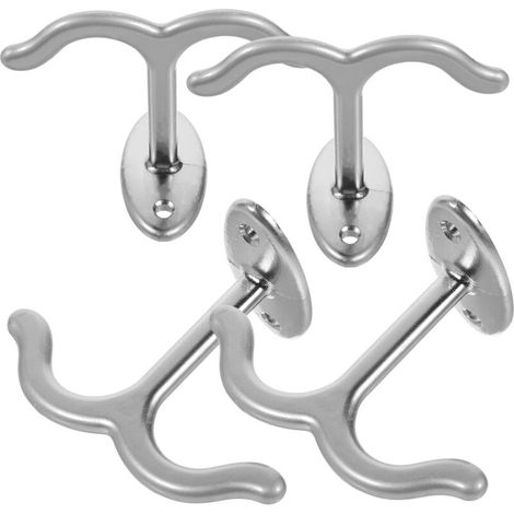 8 Stück Doppelkrallen-Deckenhaken, Garderobenhaken, Unterbau-Kleiderhaken für Accessoires (1/4)