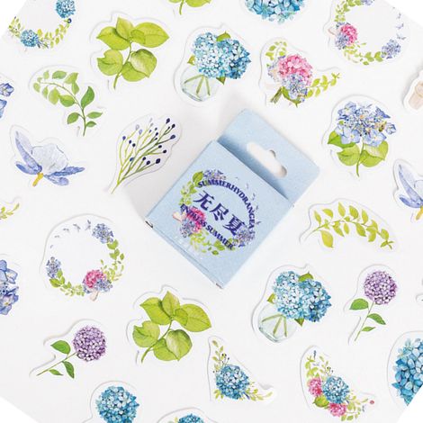 Lot de 46 stickers plantes adhésifs, déco mignonne polyvalente, excellente tenue, pour carnet, journal, lettres et DIY, été sans fin (1/5)