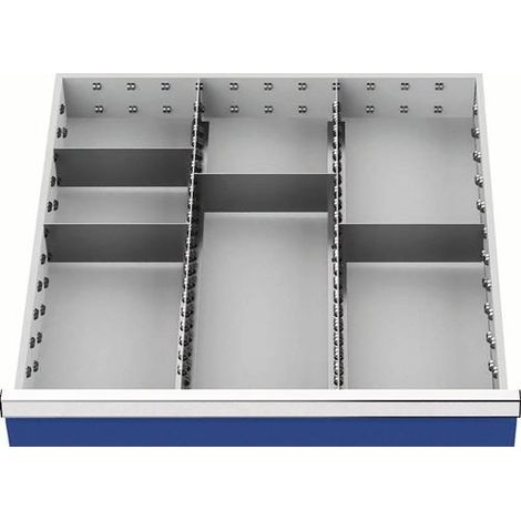 Nordwest Schubladenunterteilungsmaterial Front-H.200mm 2 Längs-/4 Querteiler