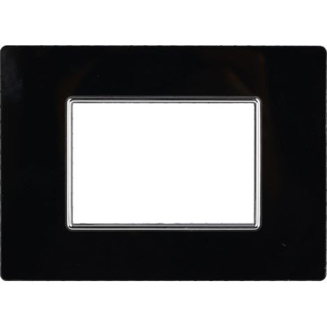 ETTROIT AN84302 3P Glasplatte Moon Series 3P Schwarze Farbe Kompatibel mit Bticino Axolute