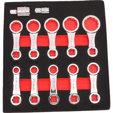 Ensemble d'adaptateurs de torsion impériaux pour clé à douille 12 pans, entraînement 3/8", 5/16, 7/16, 1/2, 9/16, 5/8, 11/16, 3/4, 13/16 et 7/8 pouces (1/5)