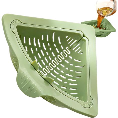 Support d'évier magnétique – Panier d'angle pour déchets alimentaires Passoire avec porte-poubelle, organisateur de cuisine avec récupérateur, récipient de légumes et fruits (1/5)