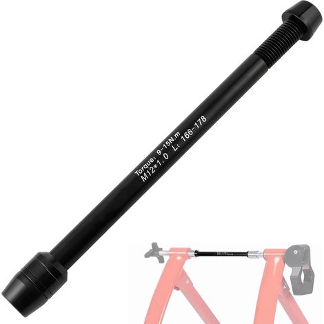 Adaptateur Remorque Velo, Vélo Essieux Enfichables, M12×1,0 Axe Traverse Vélo, Home Trainer à Roue Arrière Fixe, Accessoires pour Équipement de Cyclisme (1/5)