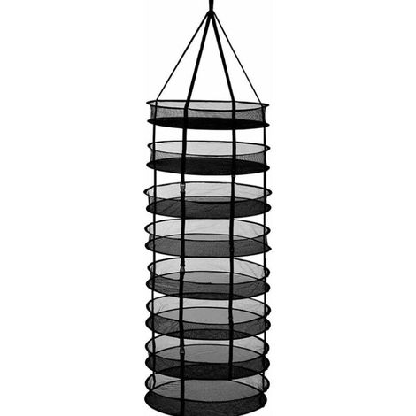 Tenedor colgante plegable de 8 capas y 60 cm de diámetro con cremalleras para verduras, plantas y ropa. (1/5)