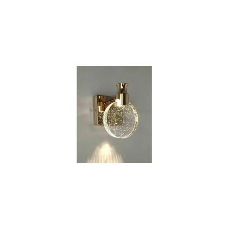 Applique Murale Cristal, Luminaire Mural Interieur de Style Nordique de Luxe, Lampe Murale Ronde Créatif pour Chambre, Chevet, Salon, Salle de Bain, Commode, Couloir(Or, Petit) (1/5)