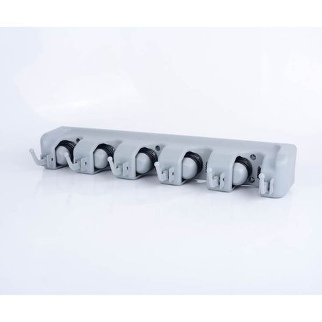 Mopphalter, Moppclip, Wandhalterung, Aufbewahrungsgestell, Haken, graue Ausführung 1
