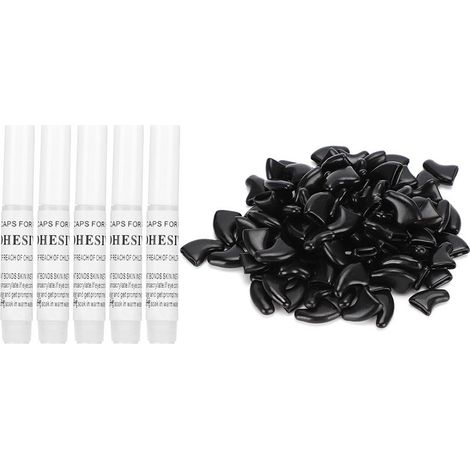 Zerodis 100pcs Protecteur de Couverture d'Ongle de Chat, Couverture Souple de Capuchon d'Ongle Animal Chien Anti-Rayures Housses de Protection pour Griffes de Patte Chats Chiens (Noir) (1/5)
