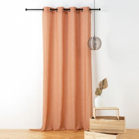 Voilage polycoton toucher doux et souple Marron Brun 140x240 cm (1/2)