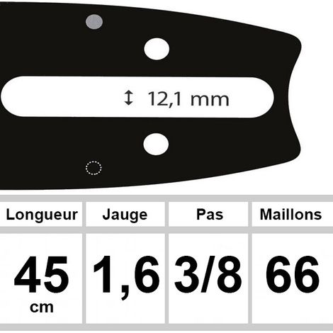 Guide OZAKI 45 cm 3/8 1,6mm (1/2)