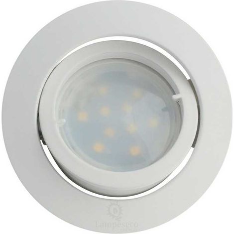 Spot Led Encastrable Complete Blanc Orientable lumière Blanc Chaud eq. 50W ref.193 (1/5)