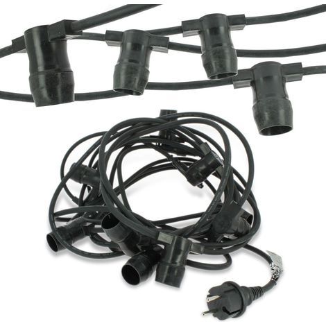 Arum Lighting – Guirlande lumineuse d'extérieur 10 mètres – 10 culots B22 interconnectables – Alimentation filaire – IP44 pour usage extérieur