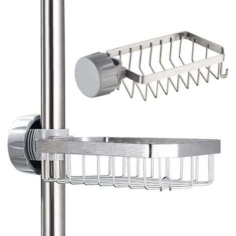 Porte Savon pour Etagere Douche -Support Shampoing Douche sans Perçage pour Tringle 20-32mm (1/3)