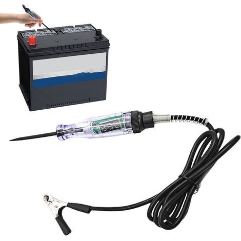 Lampe de test automobile, testeur de tension automatique - Testeur de fusible électrique - Testeur de lumière et de lumière pour camion de voiture avec sonde en acier pour SUV, camping-car (1/5)