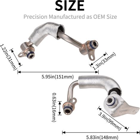 11538663516+11538663517 1 pair of turbocharger coolant hoses suitable for BMW (1/4)